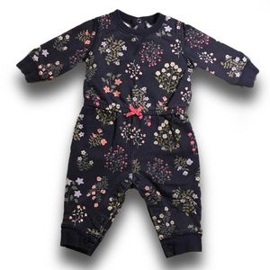 Floral Print Long Sleeved Romper